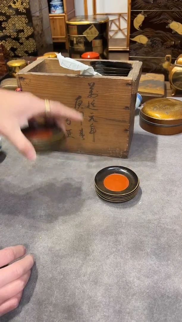 杯垫五片 大漆漆器大漆漆器