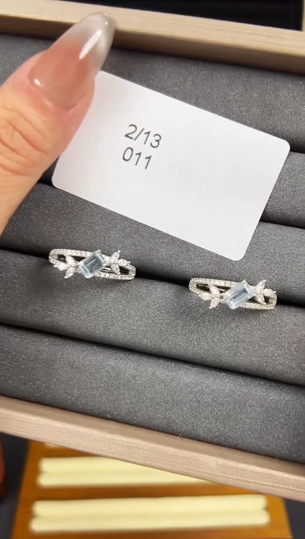 【闪购商品】海蓝宝石戒指银S925镶嵌多样性发其一（011）