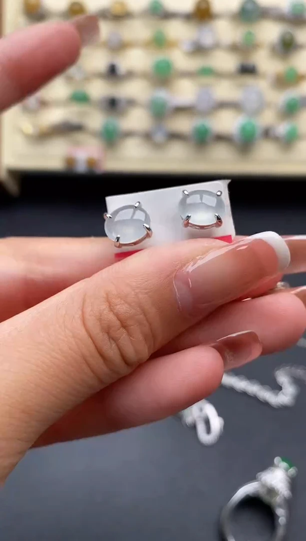 银S925镶嵌戒指翡翠22222+6