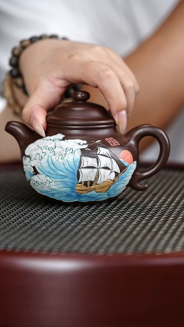 茶壶紫砂20JBZ 案卿窖藏紫泥 莲子200cc