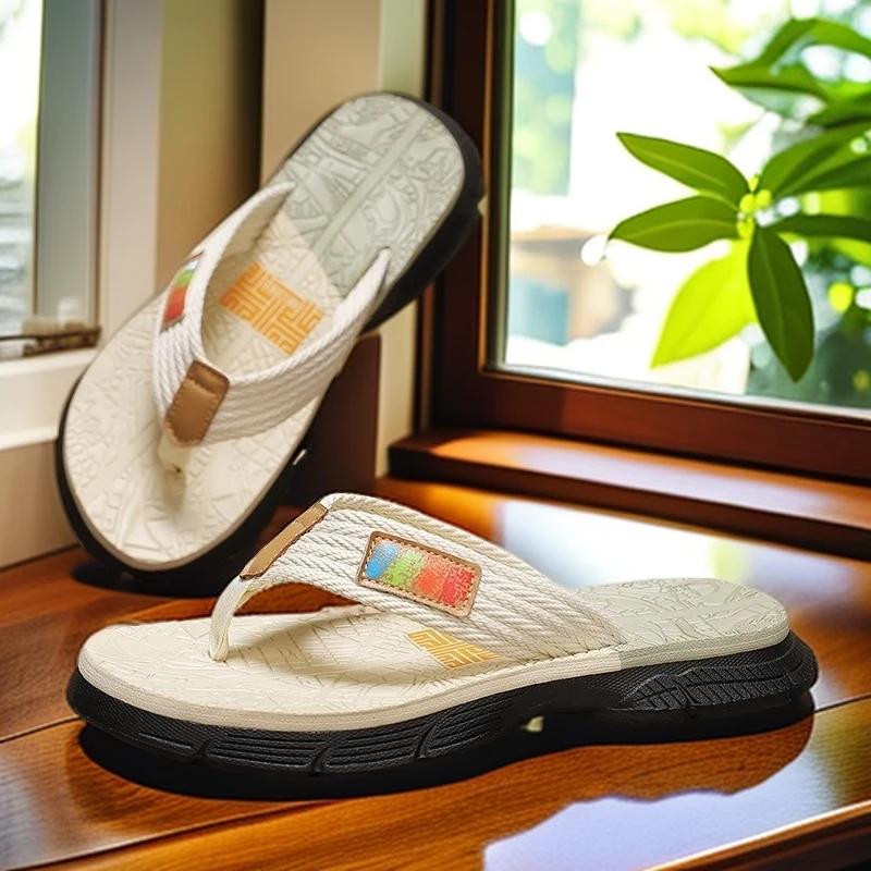 娜罗普西人字拖夏季时尚加厚沙滩休闲户外透气百搭耐磨夹趾凉拖鞋