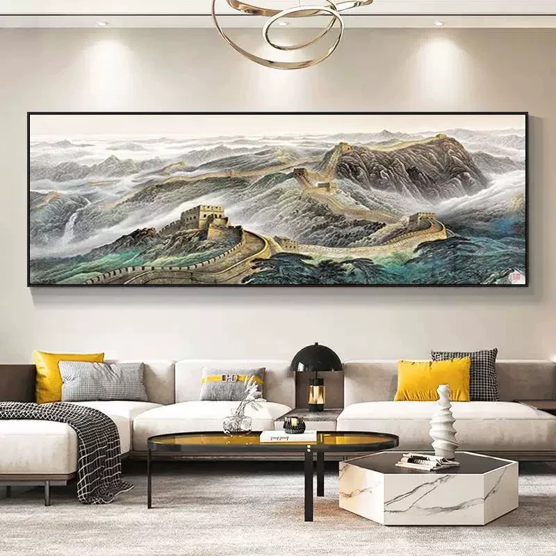 DH003万里长城晶瓷镶钻画沙发背景墙装饰画客厅挂画大气挂画