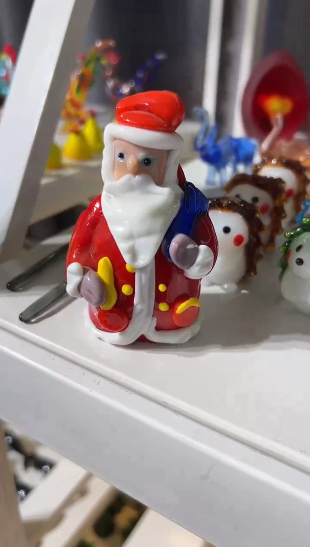 手工艺品琉璃西***莫微瑕圣诞老人