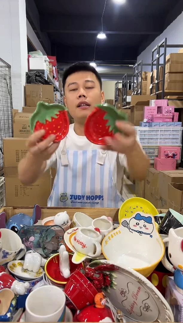 瓷片草莓小碟子2件套