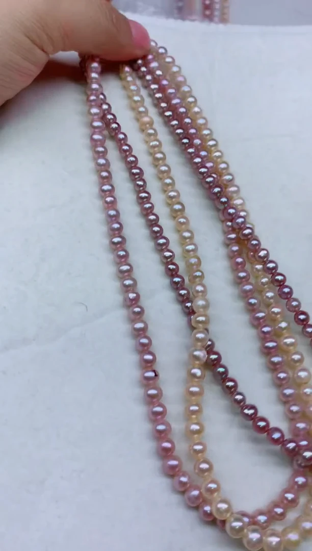 淡水珍珠银S925镶嵌项链多样性发其一，非无暇