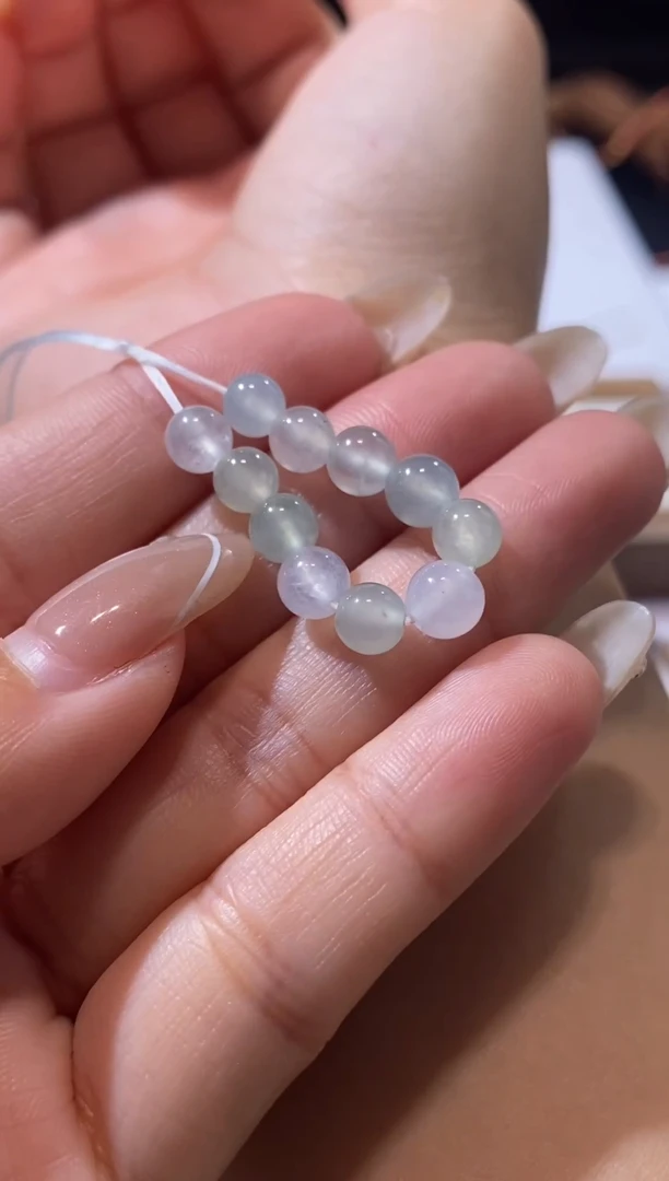 未镶嵌定制翡翠卡5+珠珠一组11个