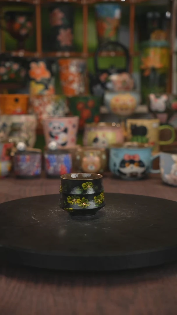 紫砂油画手绘釉下彩