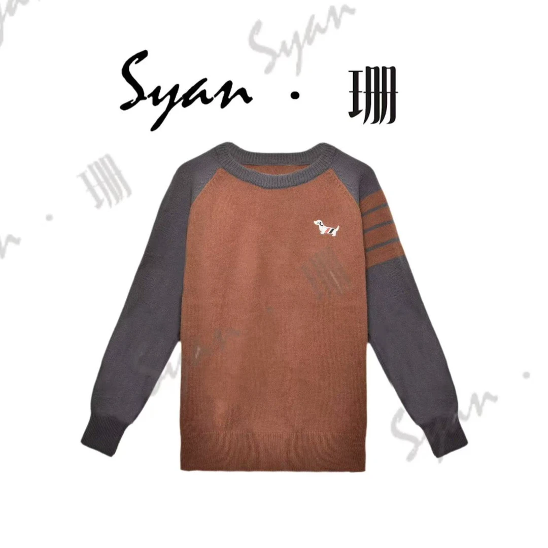 Syan【心想事橙】秋冬新款洋气时尚百搭简约休闲长袖秋冬刺绣毛衣