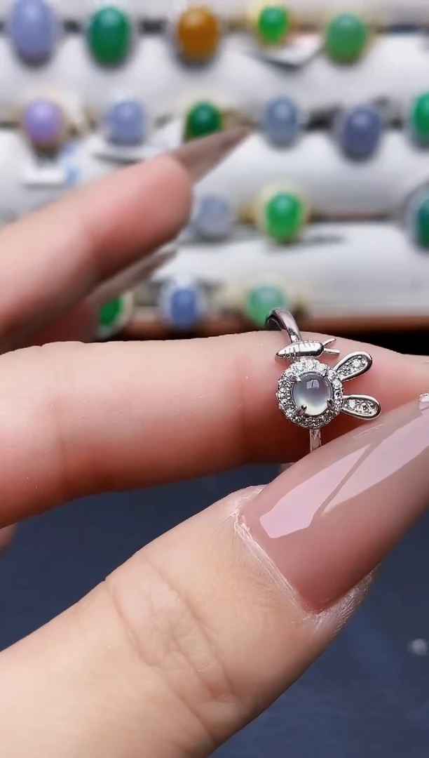 银S925镶嵌戒指翡翠5013