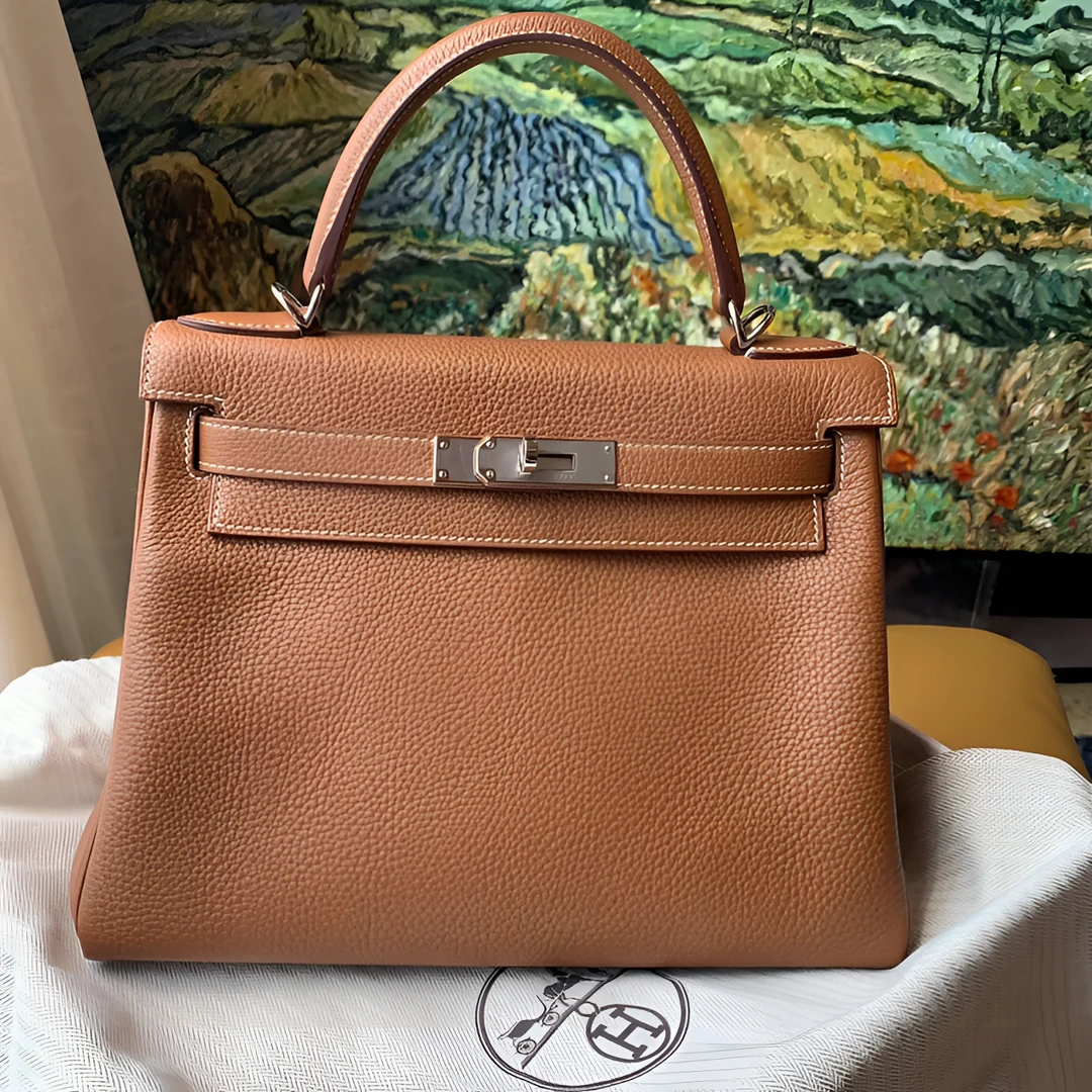 99新 Hermes/爱马仕 【杨贵妃专属】金棕 kelly32  单肩包 尾款
