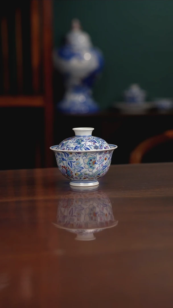 空山明月 新斗彩 凤尾草
