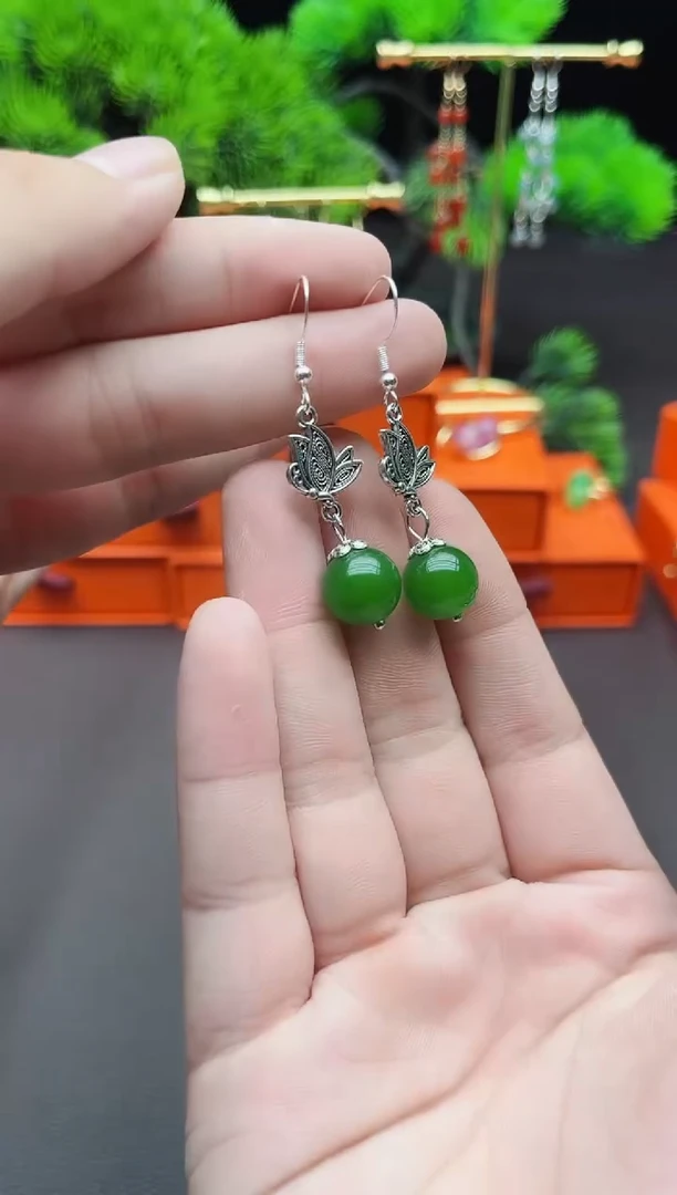 玛瑙/玉髓耳饰银S925镶嵌429