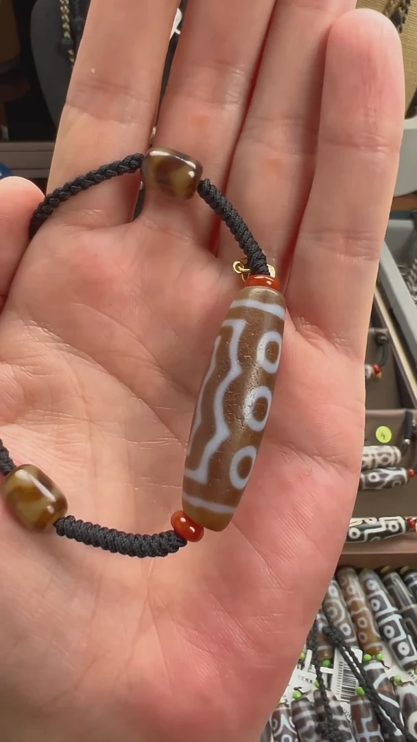 玛瑙/玉髓颈饰未镶嵌小卢全手工玛瑙天珠
