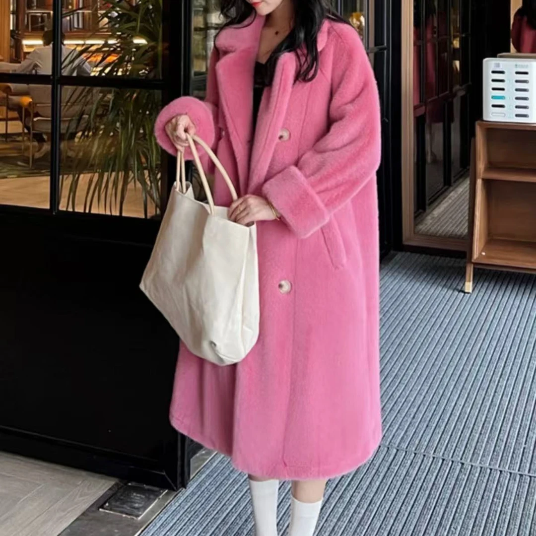 F（米兰貂）春秋冬长款外套厚款花时尚百搭女士气质款韩版轻奢