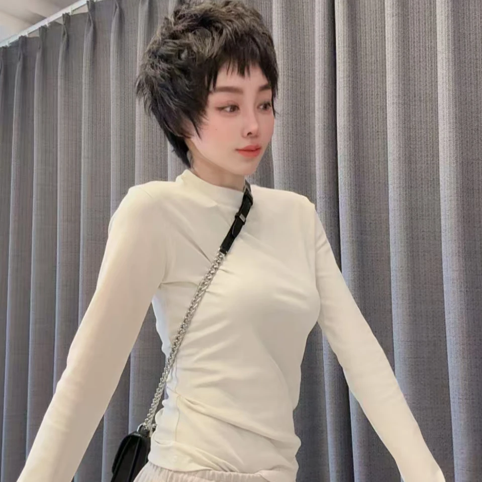 时尚款欧姐家1528款米色净版打底衫