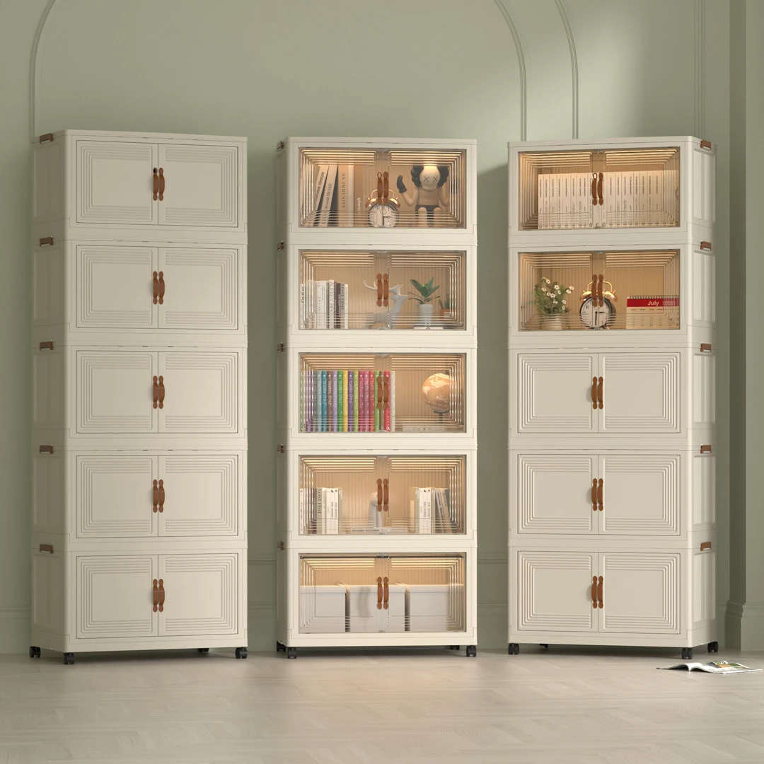 【50面宽】YY收纳柜儿童书柜衣柜万向轮折叠可移动