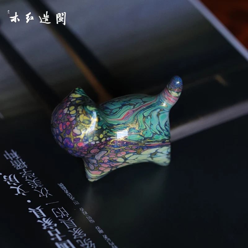 大漆檀木小猫咪小把件室内摆件节日礼物创意礼品玩具送女友