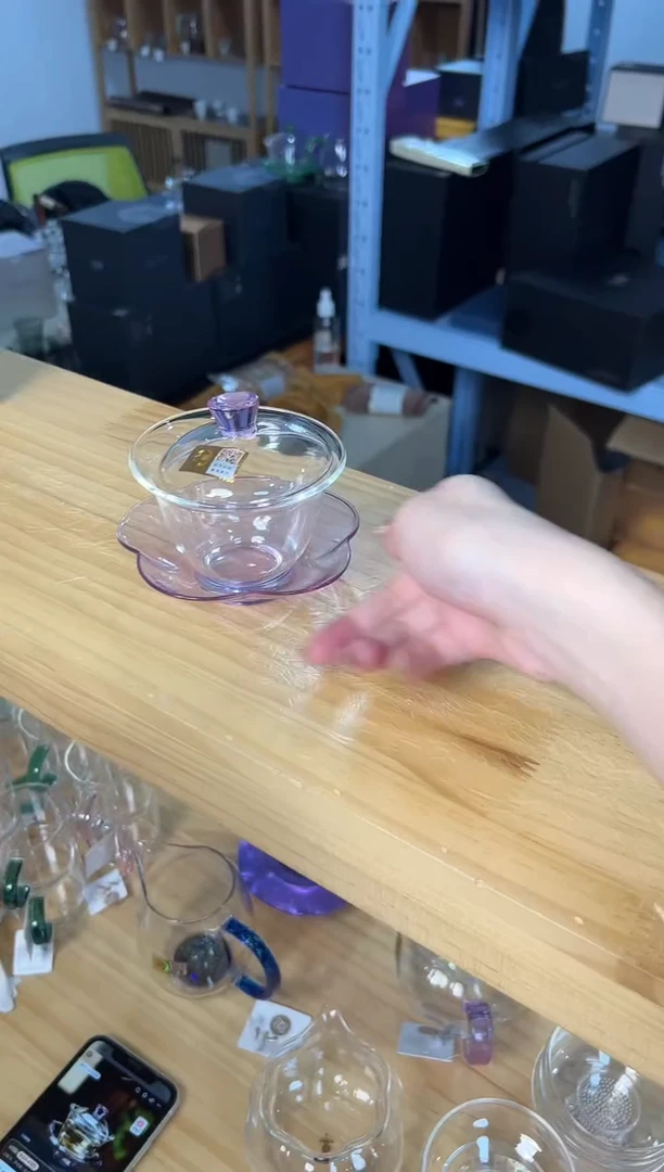 禾器 咏荷盖碗 浅紫