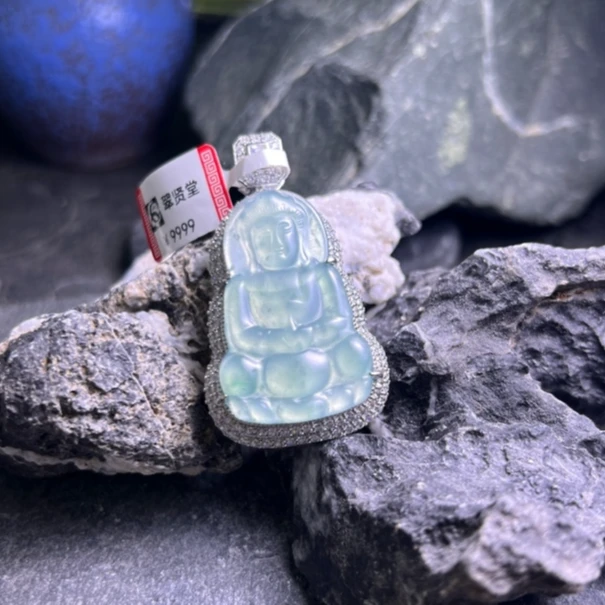 翠贤堂翠贤堂033冰种天然A货翡翠观音吊坠气质