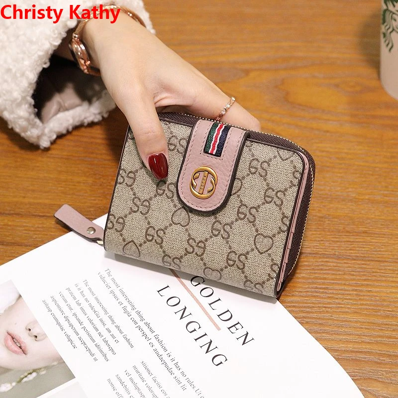 ChristyKathy网红真皮女士钱包短款简约大容量小众新款钱夹百搭