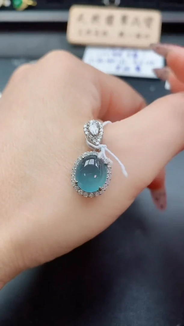 吊坠(赠链)银S925镶嵌翡翠1