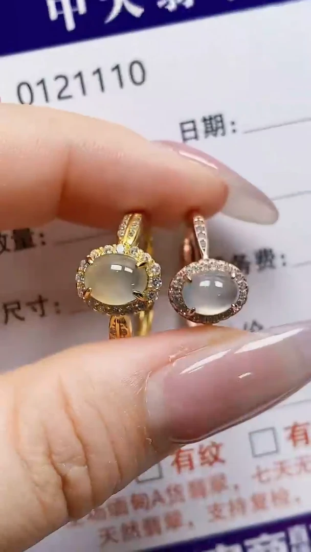 银S925镶嵌戒指翡翠1110
