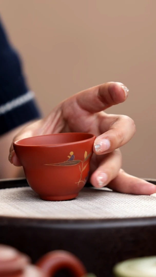 茶壶紫砂朱泥葫芦杯描金