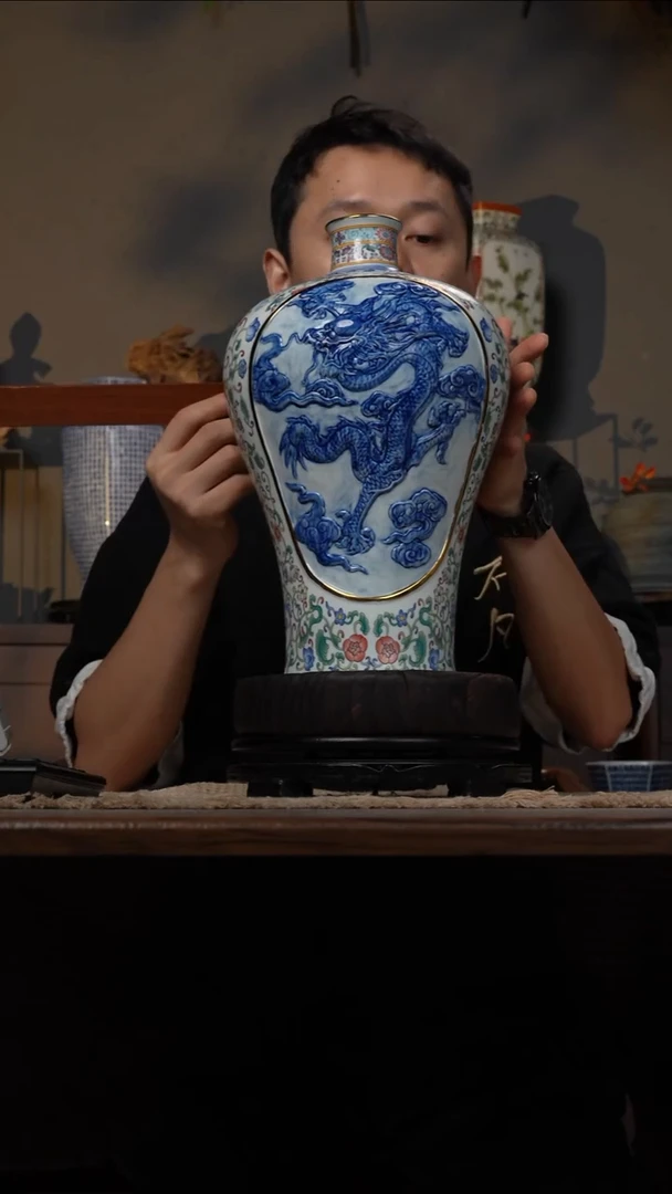 摆件WN问泥景德镇陶瓷花瓶摆件