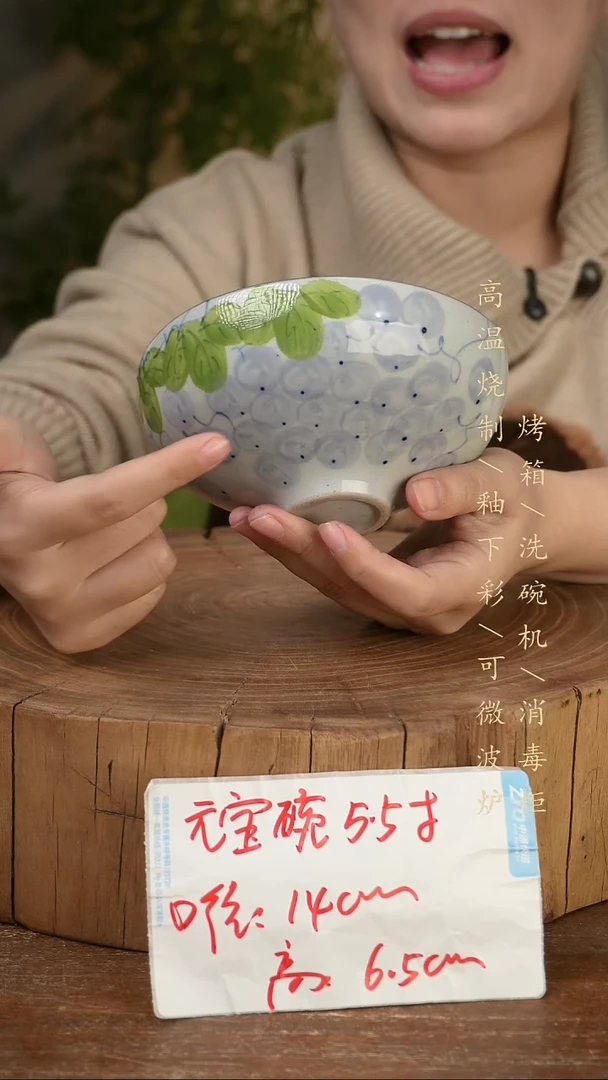 碗瓷景德镇手工手绘高温瓷釉下彩