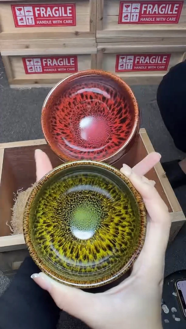 茶盏红毫+玉毫 建窑建盏主人杯