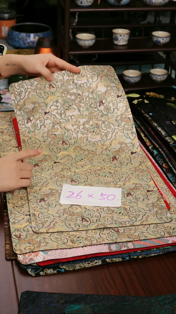 【龙纹单面】中国风干泡织锦茶席26*50