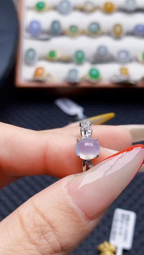 银S925镶嵌戒指翡翠6105