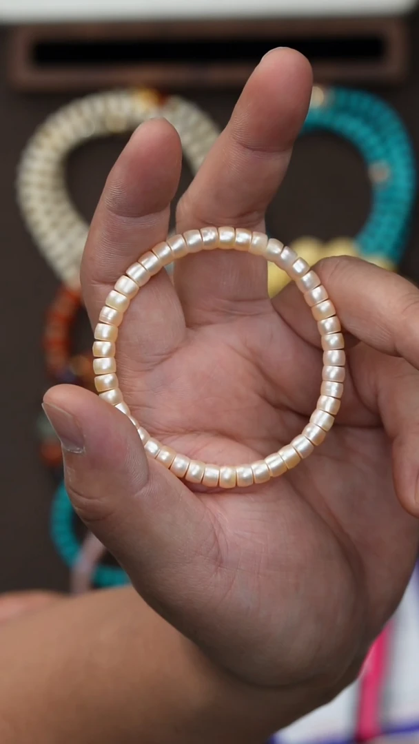 未镶嵌手串淡水珍珠扁****言珍珠手串