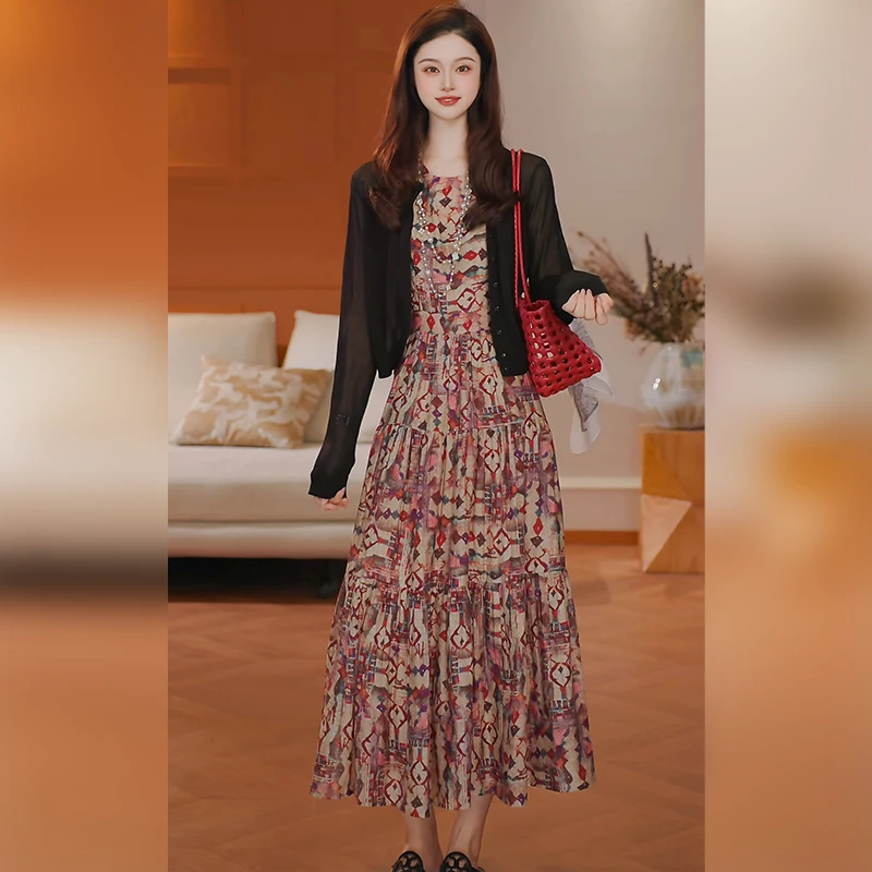 【波西米亚】夏季新款时尚气质显瘦背心裙法式连衣裙AS5LYH1517