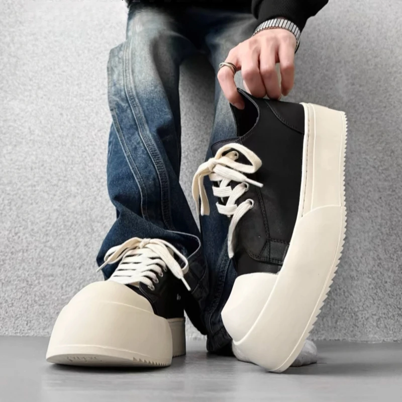 米奇大头德比鞋男春夏透气厚底增高休闲百搭板鞋小众设计皮鞋情侣