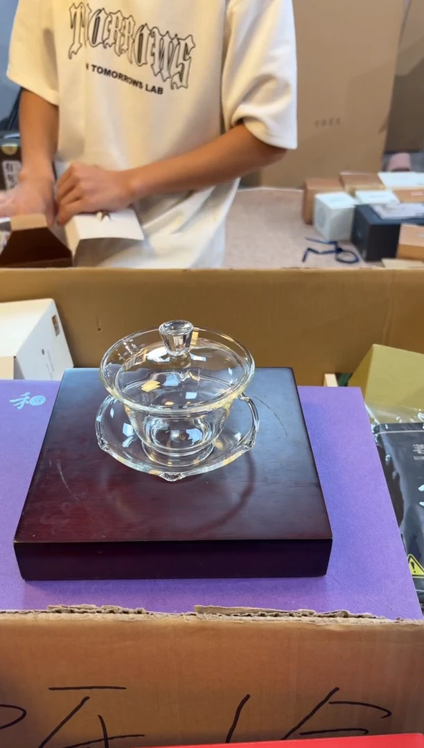 禾器荷叶盖碗透明色