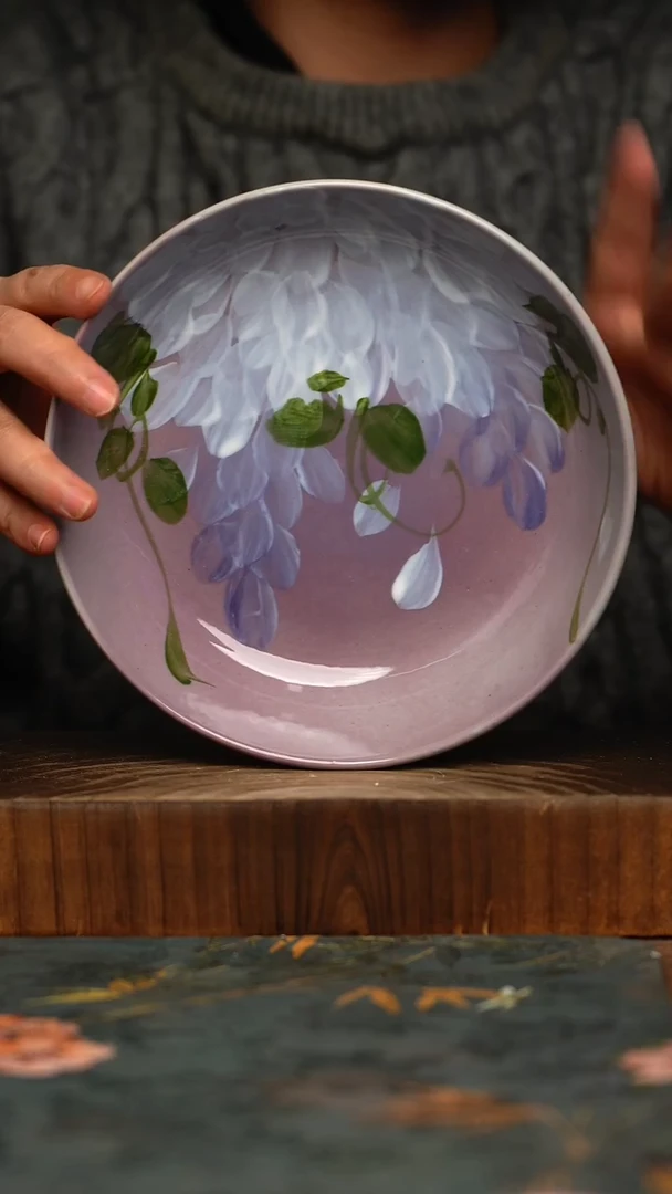 瓷片釉下彩手工手绘同款陶器