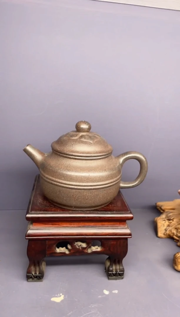茶壶紫砂岩中泥 腰线菱花