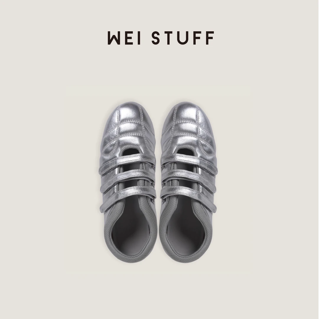 WEI STUFF “机能玛丽珍”简约时尚洋气魔术贴圆头平底休闲鞋 8646.