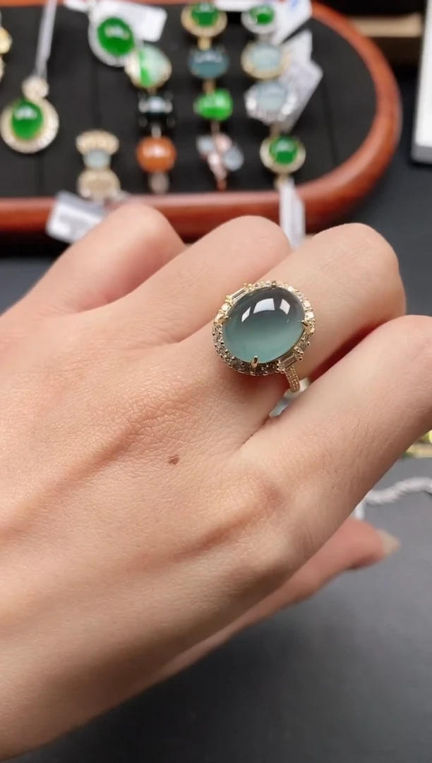 银S925镶嵌戒指翡翠11111