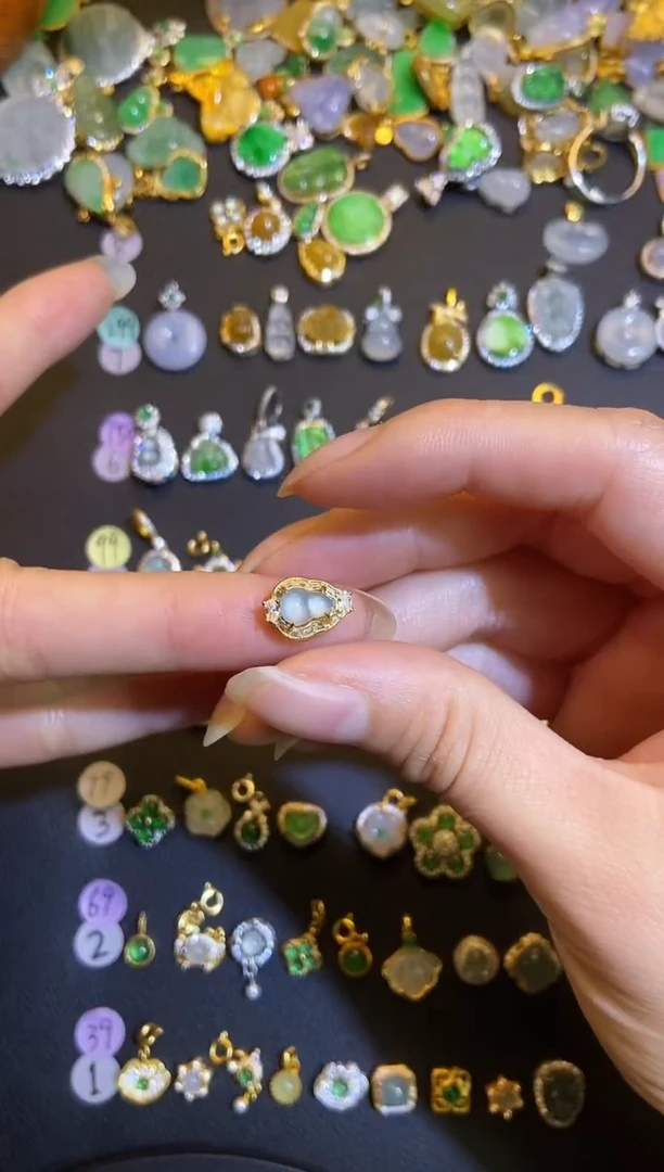 吊坠(不含链)银S925镶嵌翡翠1