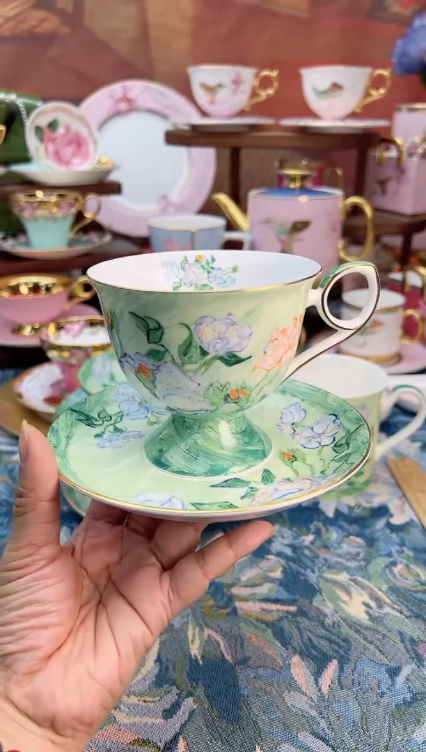 瓷片F家白玫瑰250ML茶杯