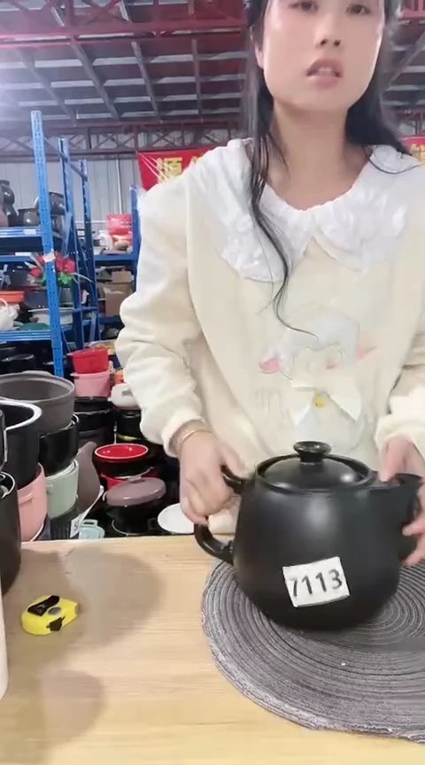 【闪购商品】7113瑕疵黑色养生壶釉不匀