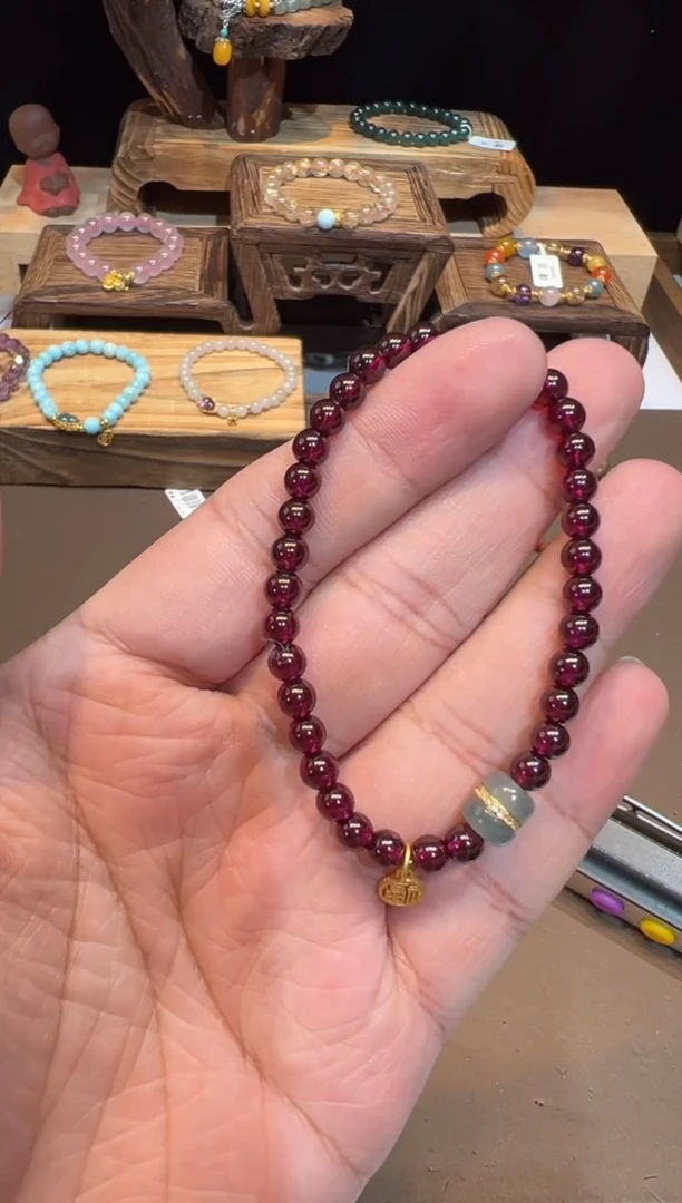 【闪购商品】石榴石手链未镶嵌手饰@@D2199