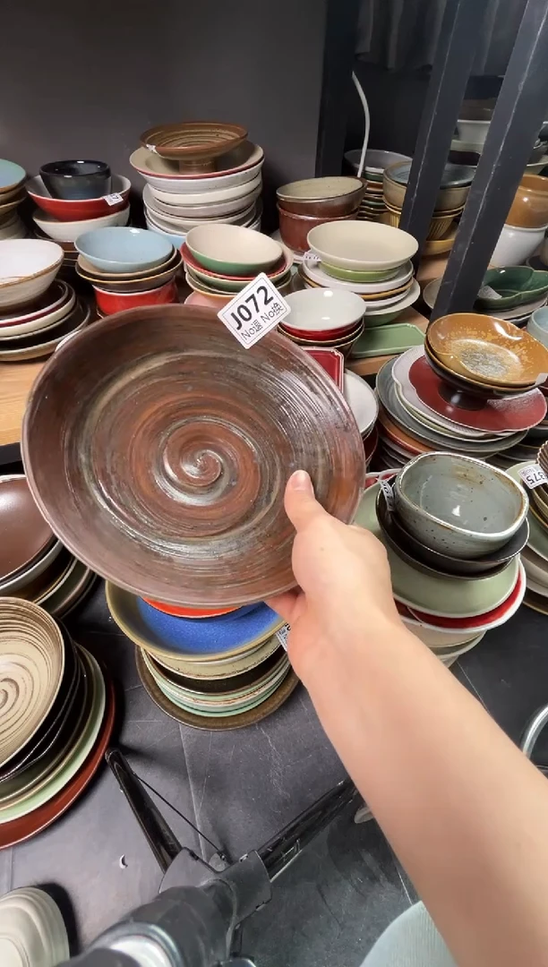 瓷片温*瑶j072螺纹陶泥盘福利