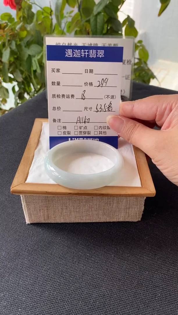 未镶嵌手镯翡翠53.8贵妃 A1140编码