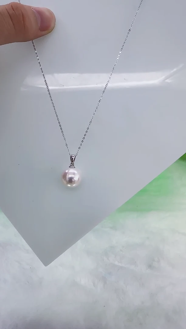 银S925镶嵌淡水珍珠DA曼塔珍珠吊坠13-14 y365