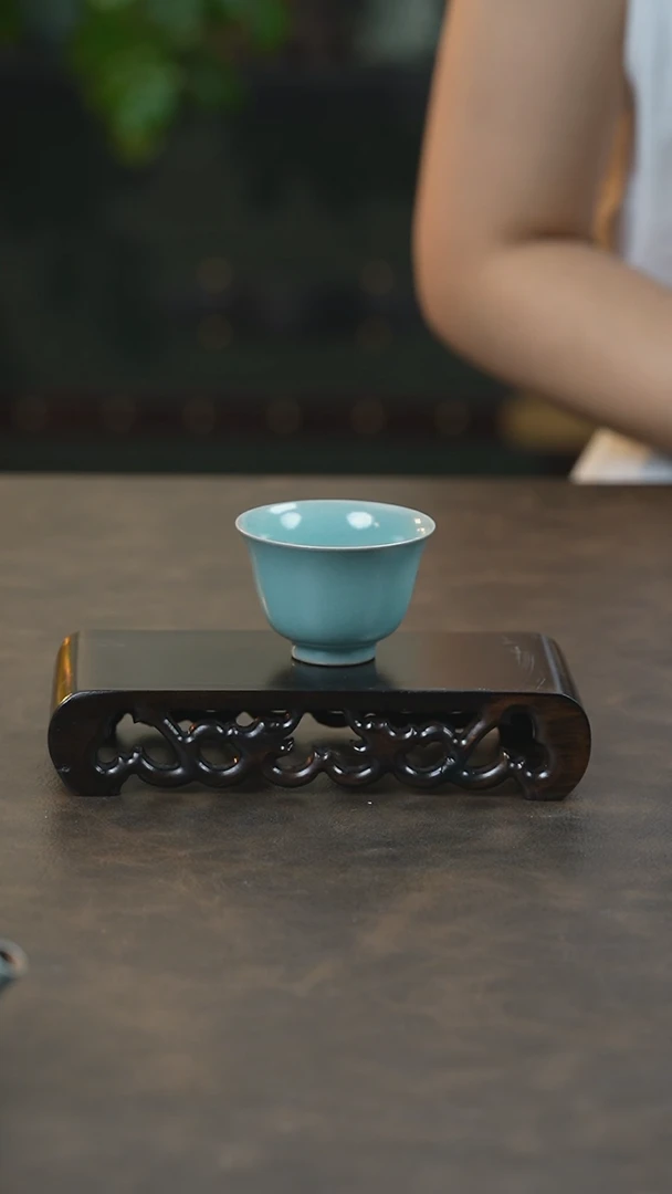 汝瓷铃铛杯 （超薄） （拾汝）（天青）