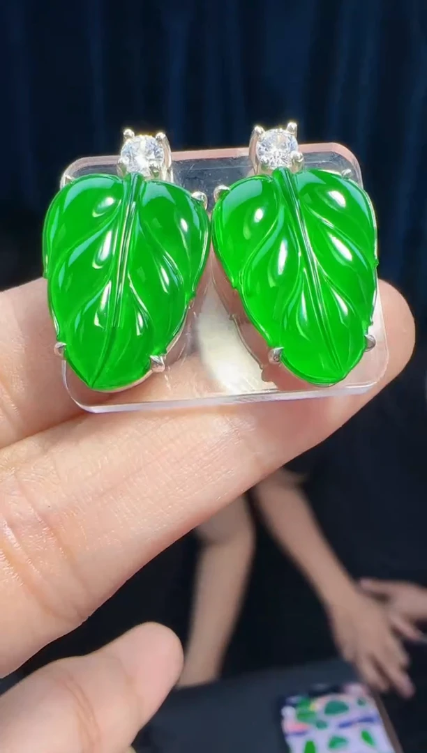 未镶嵌定制翡翠翡翠耳环109