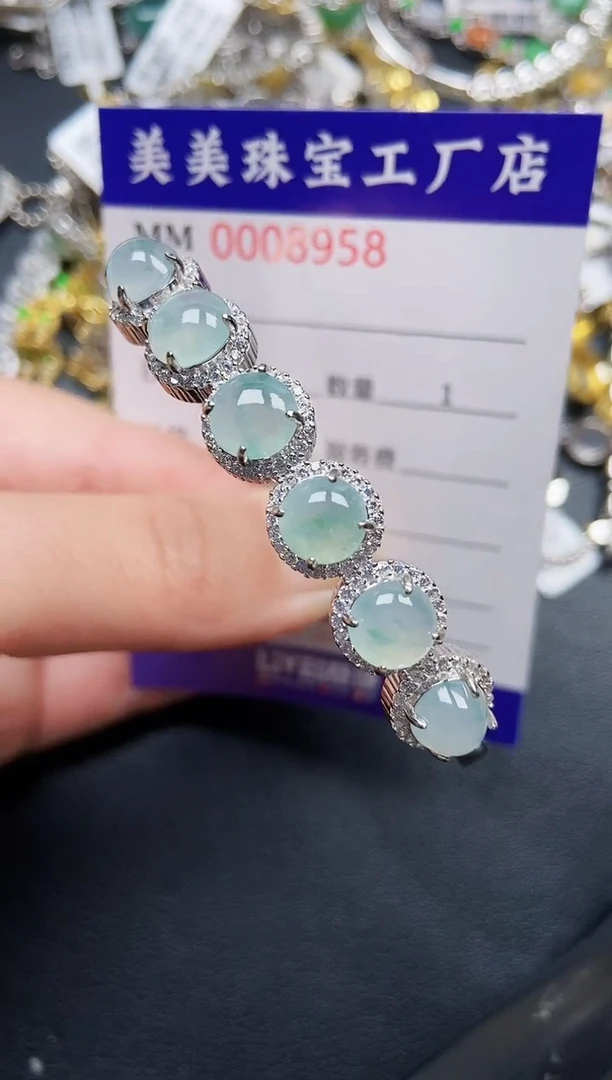 翡翠银S925镶嵌颈饰5958